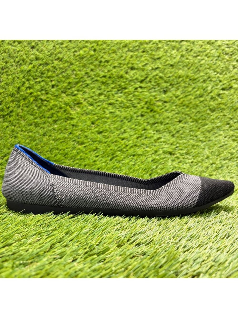 Rothy's The Point Womens Size 8 Black Gray Casual Classic Slip On Ballet Flats